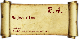 Rajna Alex névjegykártya